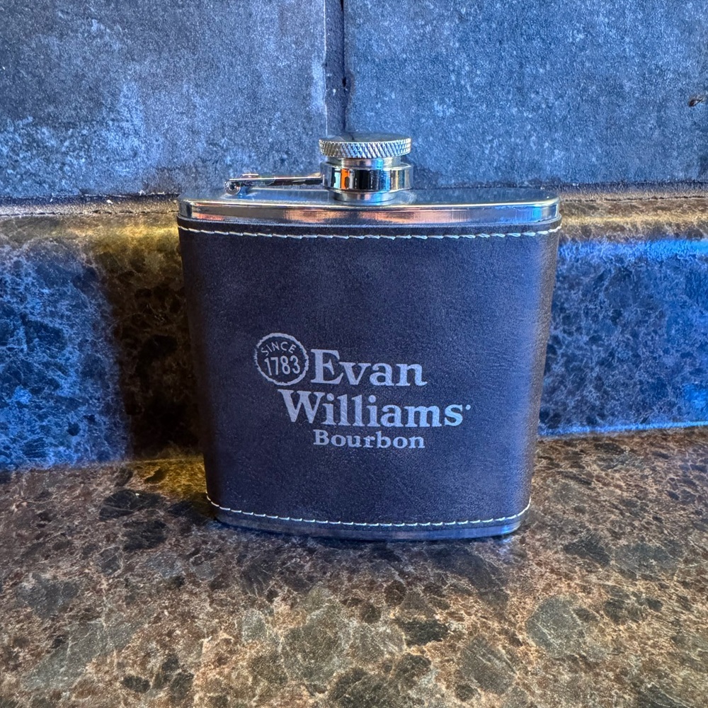Evan William 6 Oz. Leather Flask - Brown - Picture 2 of 5